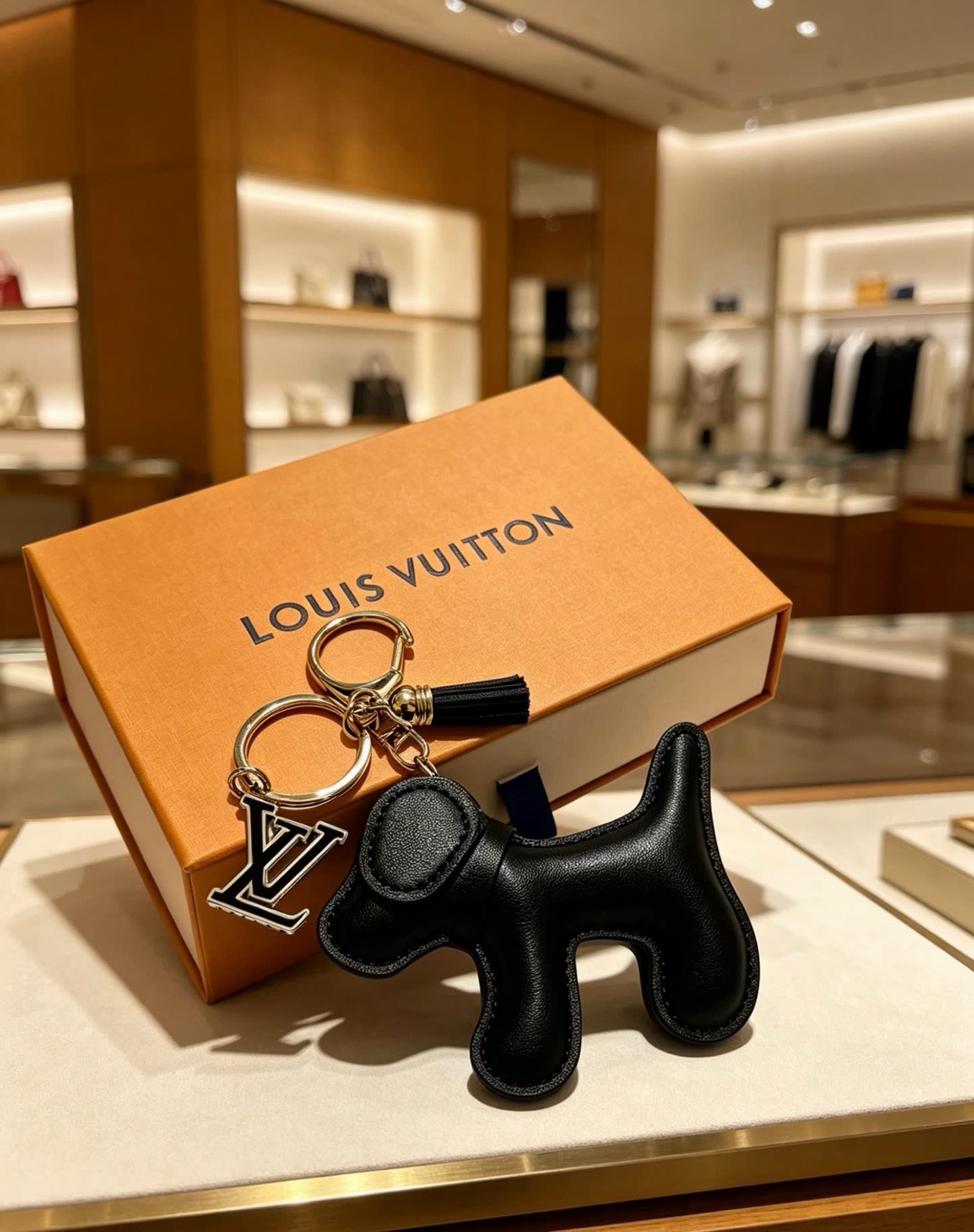 Louis Vuitton Dog Keychain